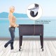 Rattan rolling cooler cart with wheels and brake, featuring dual top lids for easy access to drinks at outdoor parties.