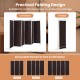 6-panel folding privacy screen in brown, made of durable polyester and steel, ideal for creating private spaces at home.