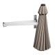 Wall-mounted 8ft telescopic folding aluminum sun shade umbrella in tan, designed for space-saving outdoor use.