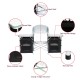 Folding camping table with storage organizer, featuring a sturdy steel frame, large countertop, and two side tables for.