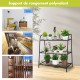 3-tier metal plant stand shelf with sturdy steel frame, ideal for displaying plants and shoes in living room or balcony.
