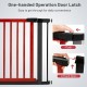 One-handed operation door latch of the Extendable Safety Gate for Baby and Pet in red, designed for easy access and.