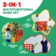 Giant 4-to-score game set with basketball hoop and ring toss, made of durable PP and PE for outdoor fun.