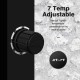 Adjustable 7-grade temperature control knob for the 1.1 cu.ft. compact mini upright freezer, featuring a sleek design.