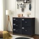 5-drawer storage dresser in black with a solid steel frame, ideal for organizing clothes and accessories in small.