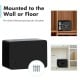 Compact black 0.5 cubic feet security safe lock box with keypad, designed for wall or floor mounting, ideal for.