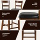 Counter height chair set featuring a foam-padded leather seat and natural rubber wood frame for lasting comfort and.