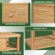Bamboo kitchen trolley cart featuring waterproof surface, convenient handles, and draining shelf for versatile storage.
