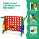Giant 4-to-Score game set in green with 42 rings, built-in holders, and reset lever for outdoor fun and skill.