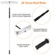 Telescoping 21-foot aluminum snow roof rake with large poly blade for efficient snow removal from the ground.