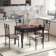 Close-up of the cushioned dining chair, featuring a padded seat and sturdy metal frame, ideal for comfortable dining.