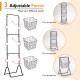 3-Tier fruit basket stand with adjustable heights, featuring removable wire baskets for versatile storage in kitchen or.
