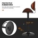 Adjustable swivel bar stool with PU leather cushion, curved footrest, and protective rubber ring for floor safety.
