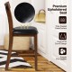 Counter height chair with ergonomic curved backrest, PVC leather seat, and sturdy rubber wood legs for lasting comfort.