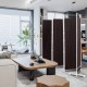 6-panel brown folding room divider with steel frame and adjustable footpads, ideal for creating private spaces in any.