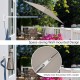 8ft wall-mounted telescopic folding umbrella in tan with adjustable angle, ideal for patio and outdoor shading.