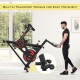 Magnetic exercise bicycle with built-in transport wheels, adjustable seat, and LCD monitor for easy movement and.