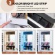 Wall-mounted jewelry cabinet with a full-length mirror and 3-color LED light strip for organizing jewelry and cosmetics.