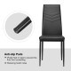 High back dining chair with PVC leather and non-slip feet pads, designed to protect floors and enhance comfort.
