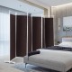 6-panel brown room divider with durable polyester fabric and steel frame, ideal for creating private spaces in any room.