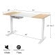 Electric adjustable sit to stand desk, 55"x28", with USB port, height range 28"-46.5", and cable management features.