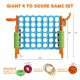 Giant 4-to-Score game set in orange, featuring a 3-in-1 design for outdoor fun, includes rings and a basketball.