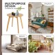 Natural bamboo round end table with a 20-inch tabletop, featuring a sleek design for versatile use in any room.