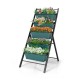 5-tier vertical garden planter box in green with flowers, featuring a rust-resistant frame and drainage system for.