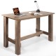 Counter height dining table with spacious wood grain desktop, solid construction, ideal for dining or home office use.