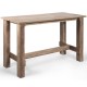 Counter height dining table with a spacious wood grain desktop, solid construction, ideal for dining or home office use.