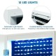 Close-up of the door-mounted jewelry cabinet featuring 15 LED lights and automatic light switch for enhanced visibility.