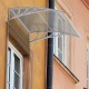 Gray 40" x 40" outdoor polycarbonate door window awning canopy, providing sun and rain protection for residential or.
