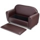 Child-sized brown kids sofa armrest chair with storage function, perfect for reading and relaxing, lightweight and easy.