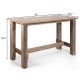 Counter height dining table with a spacious wood grain desktop, solid construction, and a simple design for versatile.
