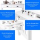 Home Office Writing Mission Computer Desk with 4 drawers and floating organizer for efficient workspace organization.