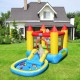 Inflatable kids slide bounce house with water slide and splash pool, perfect for outdoor fun and exercise.