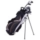 Golf stand bag with 7 way divider, adjustable straps, and multiple pockets for storage, ideal for carrying on the.