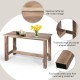 Counter height dining table with spacious wood grain top, thick legs, and foot pads for floor protection, ideal for.