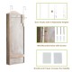 Wall-mounted jewelry armoire cabinet with mirror, featuring adjustable door hooks and multiple storage options for.