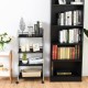 4-tier rolling cart storage rack with heavy-duty steel, ideal for organizing items in office, garage, or kitchen.