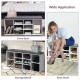 10-cube organizer entryway padded shoe storage bench in white with removable cushion, ideal for entryway or bedroom use.