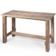 Counter height dining table with solid wood grain finish, spacious desktop, and simple design for versatile home use.