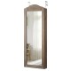 Wall-mounted jewelry armoire cabinet with full-length mirror, featuring storage for rings, necklaces, and earrings.