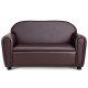 Child-sized brown sofa with armrests and storage function, perfect for kids to relax and play in any room.