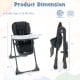 3-in-1 convertible baby high chair in black with adjustable heights, removable seat, and easy folding design for.