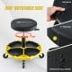 Pneumatic rolling mechanic stool with a 360° rotatable padded seat, waterproof faux leather, and 330 lbs capacity.