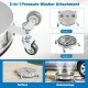 Stainless steel 4000PSI pressure washer surface cleaner with 16.5-inch coverage and 4 casters for flexible operation.