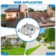 Stainless steel pressure washer surface cleaner with 16.5-inch coverage and casters, ideal for decks and sidewalks.