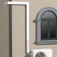 Close-up of 4-inch PVC slim line duct cover kit, weather-resistant, ensuring neat appearance for mini-split air.
