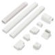Mini decorative PVC slim line cover kit for air conditioners, includes various ducts and fittings for organized.